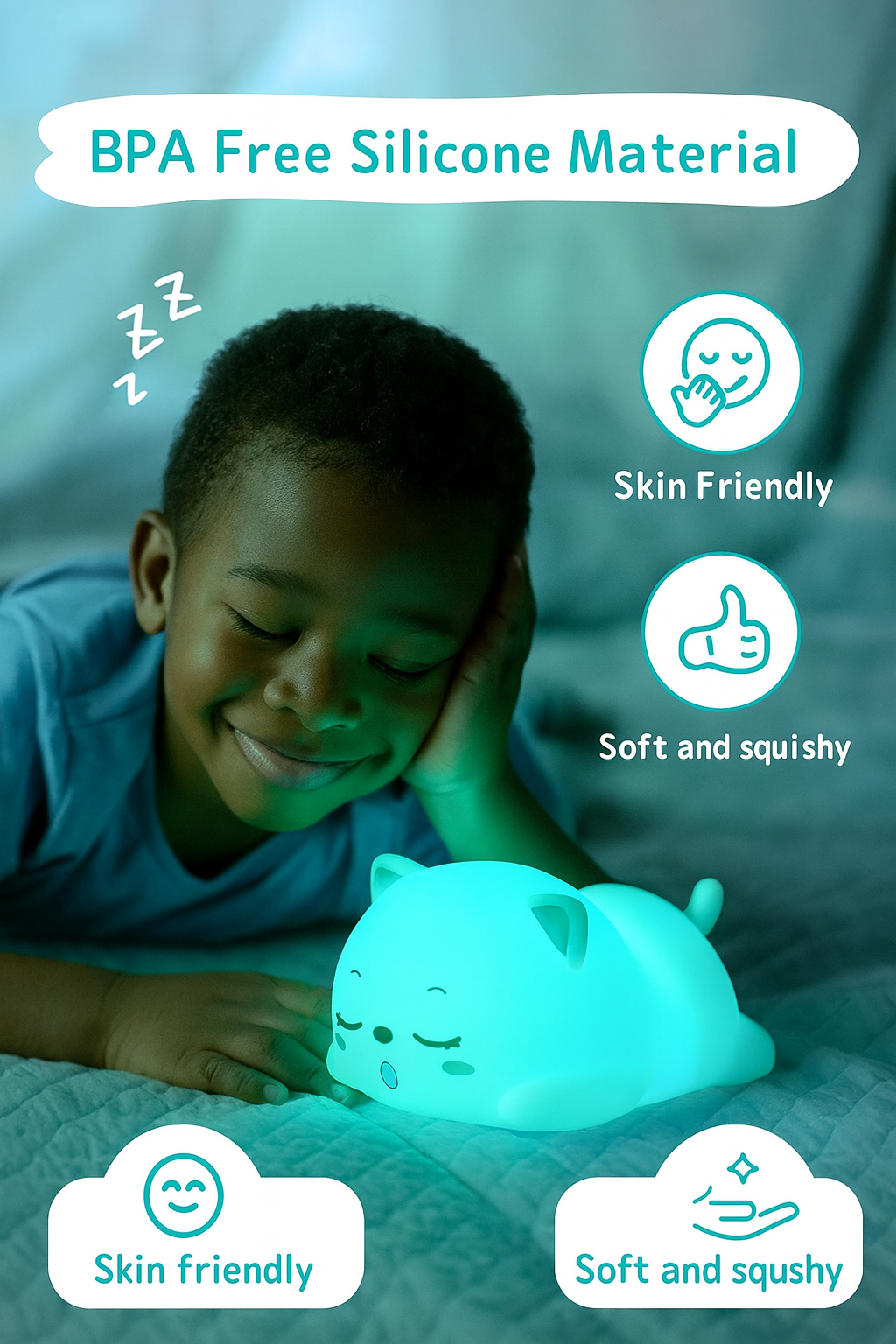 Snoring Cat - Cute Silicone Night Lamp