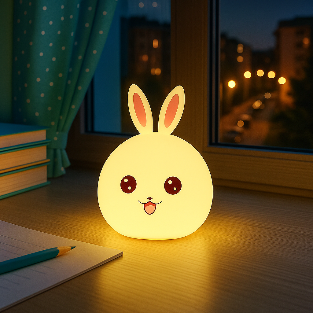 Smiling Bunny  - Cute Silicone Night Lamp